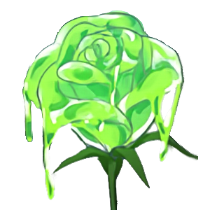 In light mode, my profile picture: Kurisu Makise holding a toxic green jellylike rose. In dark mode only the rose is shown.